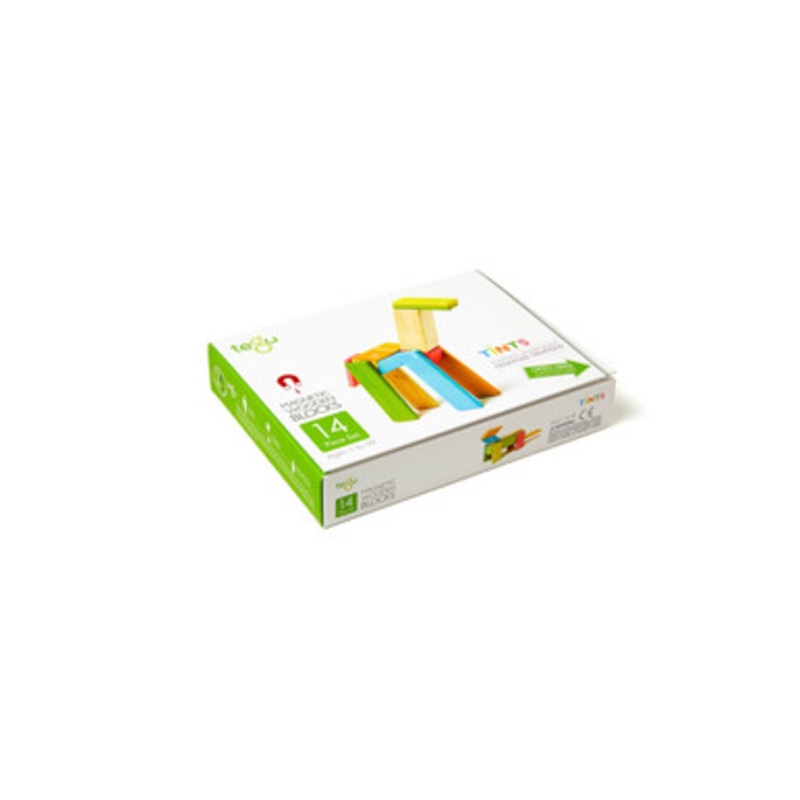 Tegu Magnetic Wooden Blocks Tints 14 Pieces