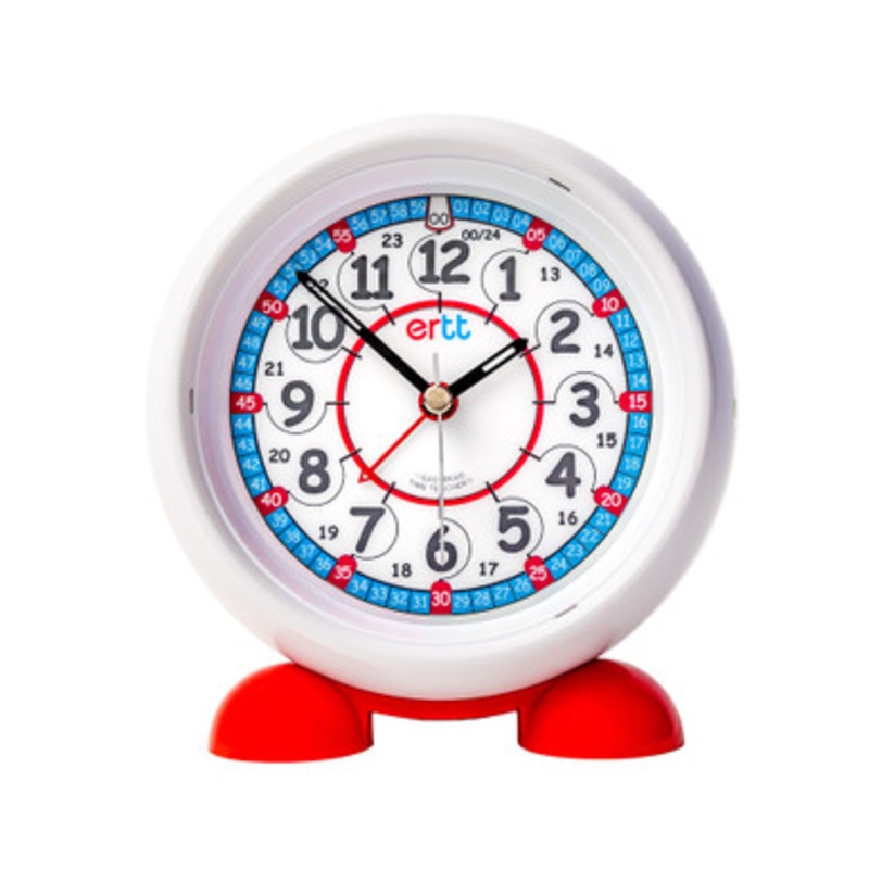 EasyRead Alarm Clock: 12/24 Hour Time – Red/Blue Face
