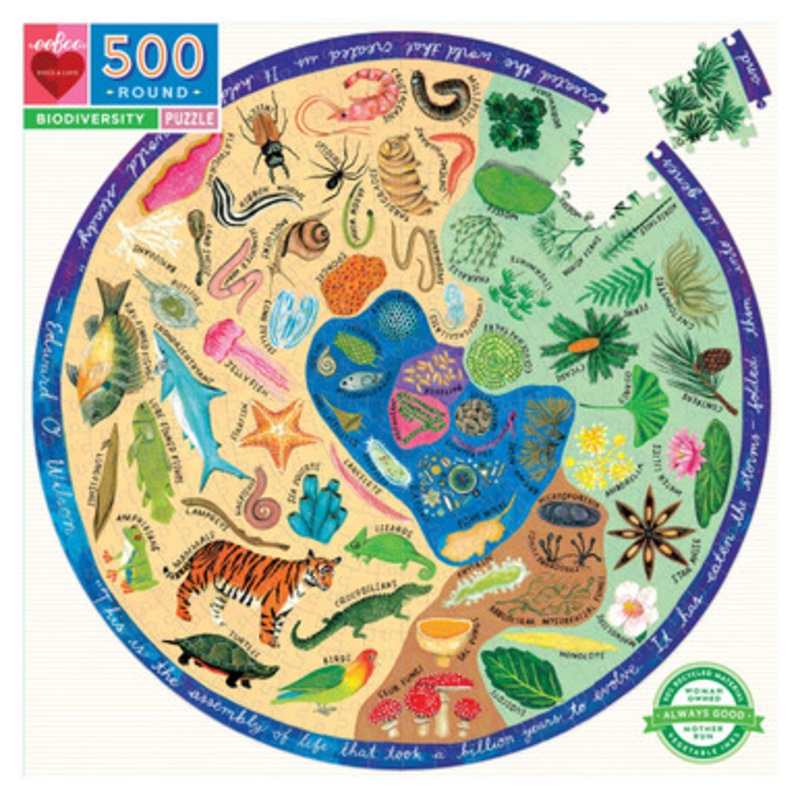 eeBoo 500pc Round Puzzle – Biodiversity