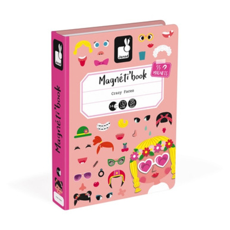 Janod – Girls Crazy Faces  Magnetibook