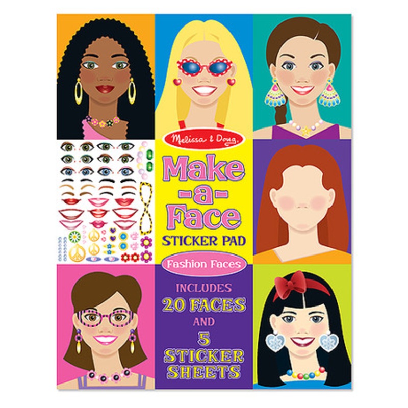 Melissa & Doug –  Make-a-Face – Fashion Faces  Sticker Pad