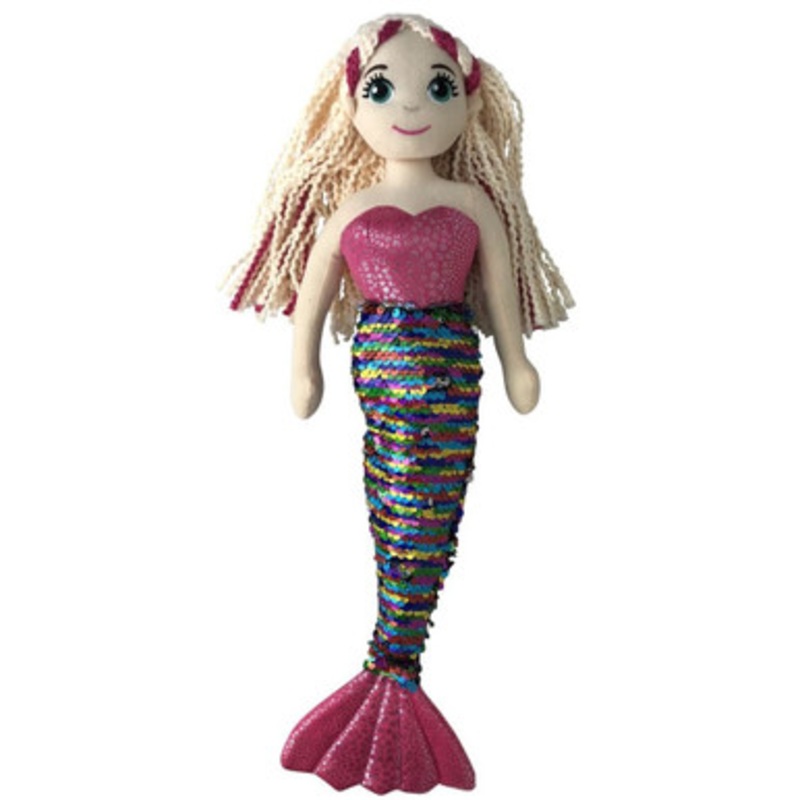 Cotton Candy – 45cm Olivia Pink Flip Sequined Tail Mermaid