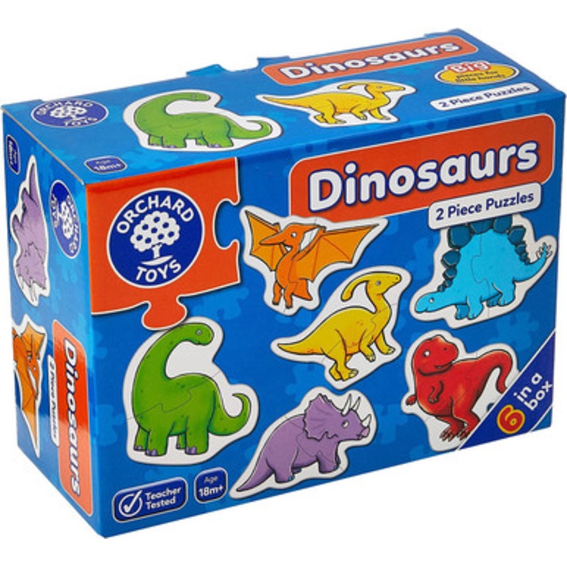 Orchard Toys – Dinosaur 6 x 2 Piece Puzzles