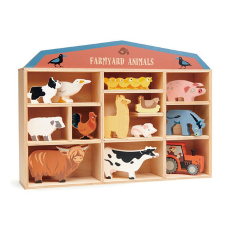 Tender Leaf Toys – Farmyard Animals with Display Shelf