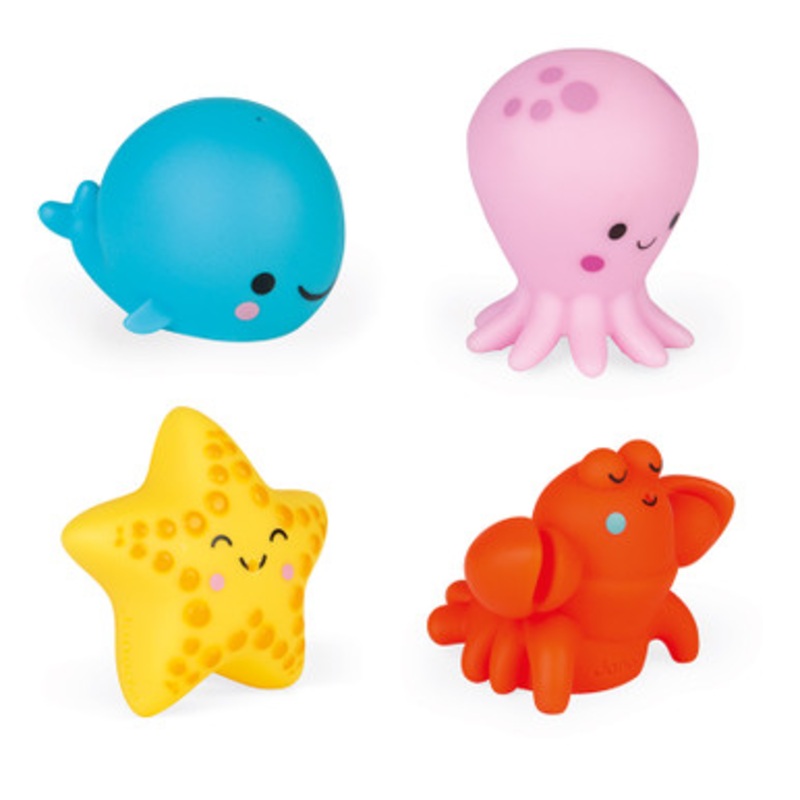 Janod – Four Bath Sea Squirters Set