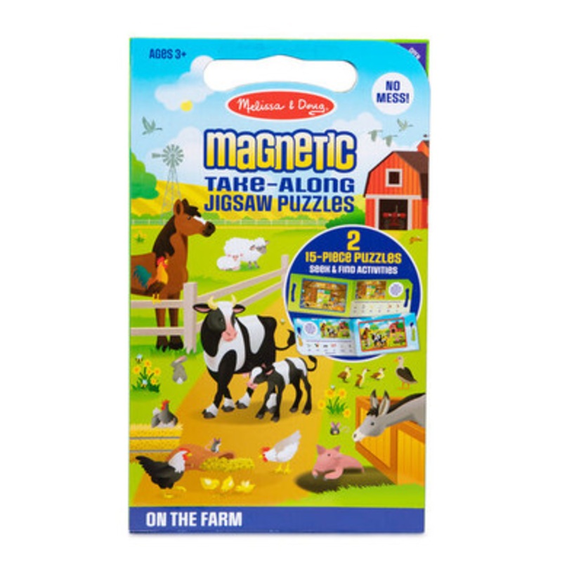 Melissa & Doug – Magnetic Take Along Jigsaw Puzzles – On the Farm 2 x 15pc