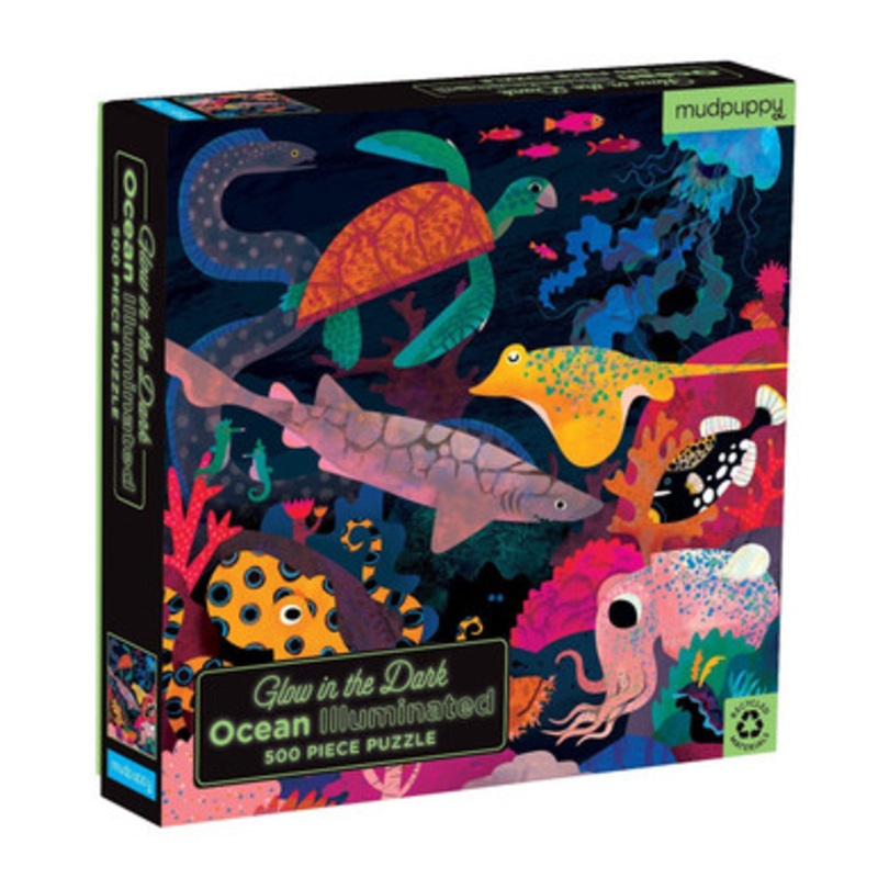 Mudpuppy 500pc – Ocean Illumingated Glow in the Dark Puzzle