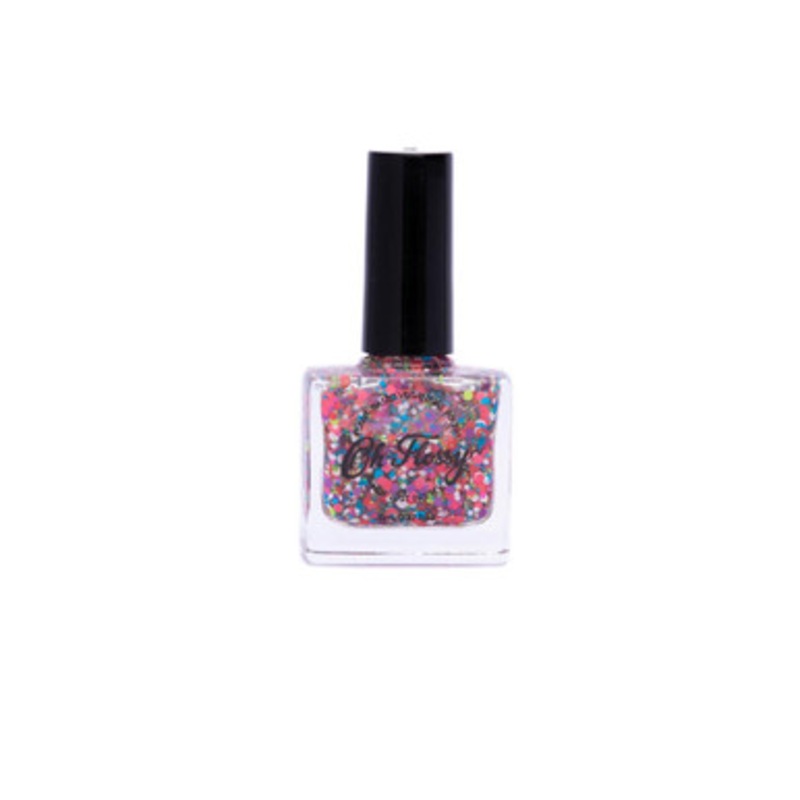 Oh Flossy Nail Polish – Courageous – Coloured Confetti Glitter
