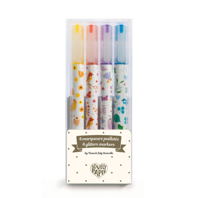 Djeco – 4 Tinou Glitter Markers