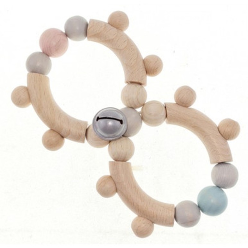 Hess-Spielzeug Rattle Motor Eight Natural Pink and Blue, 17 cm