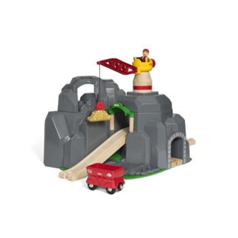 BRIO – Crane and Mountain Tunnel, 7 pieces