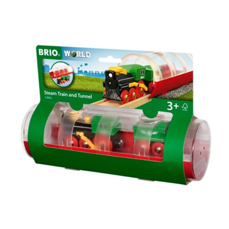 Brio – Steam Train and Tunnel, 3 pieces