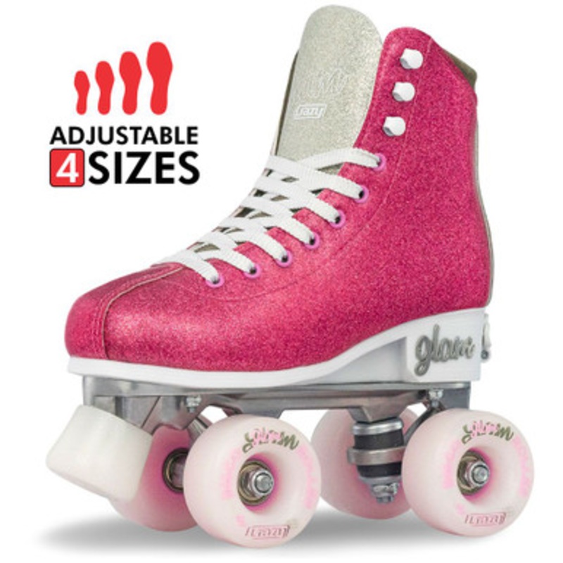 Crazy Skates – Glam Size Adjustable Roller Skates – Pink