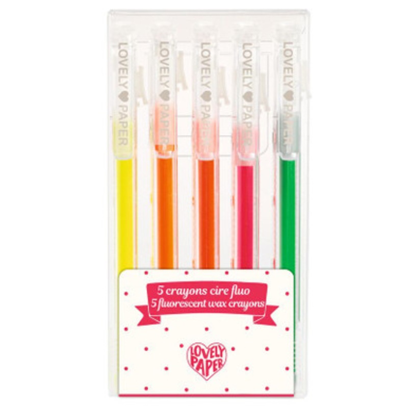 Djeco – 5 Fluorescent Crayons
