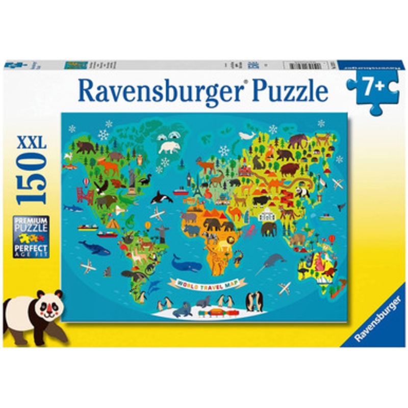Ravensburger 150pc- Animal World Map Puzzle