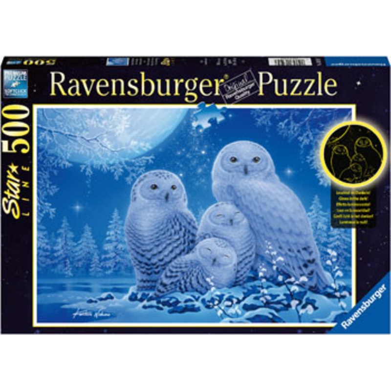 Ravensburger 500pc Puzzle – Owls in the Moonlight Starline