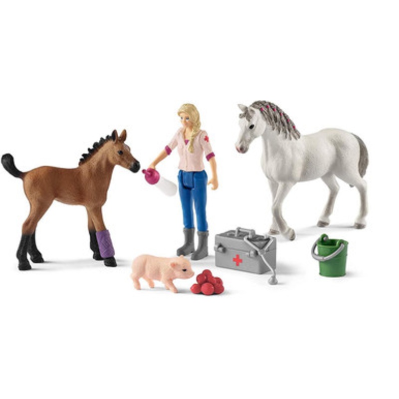 Schleich- Vet Visiting Mare and Foal