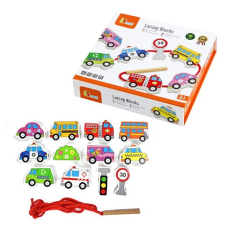 Viga Toys – Lacing Blocks Transportation