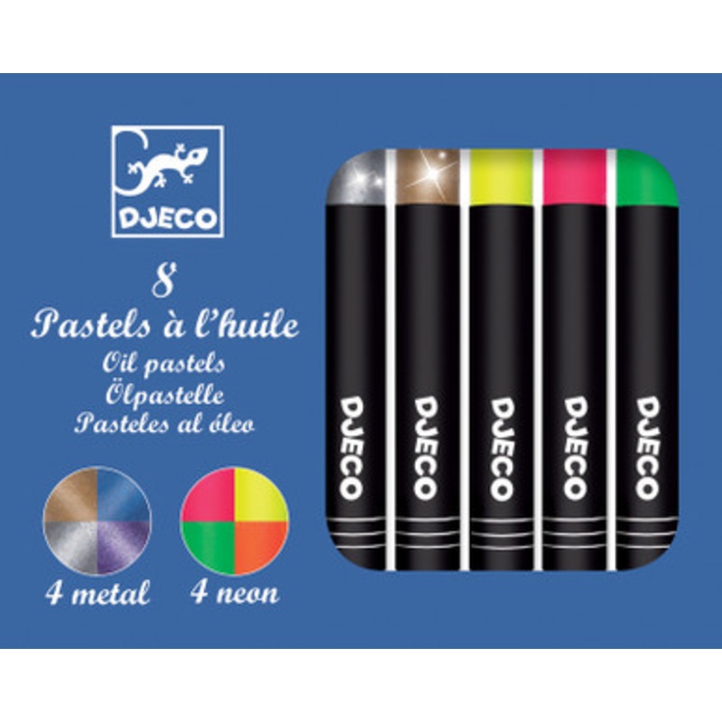 Djeco – 8 Oil Pastels – Pop Colours