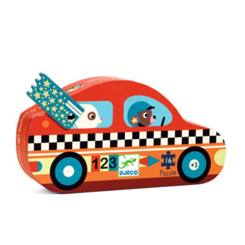 Djeco – The Racing Car 16pc Silhouette Puzzle