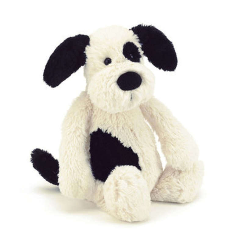 Jellycat – Bashful Black and Cream Puppy Medium