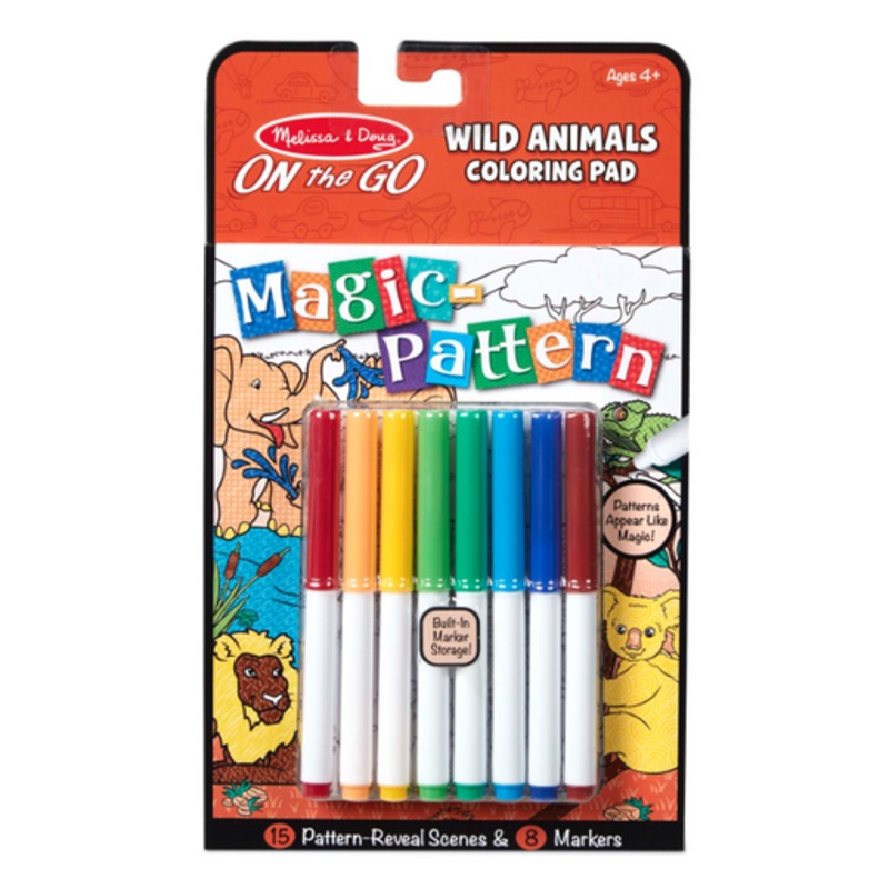 Melissa & Doug – ON the GO – Magic-Pattern – Wild Animals Coloring Pad