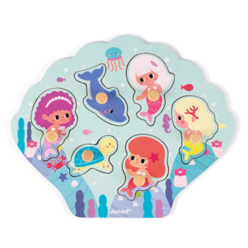 Janod – Happy Mermaids Peg Puzzle