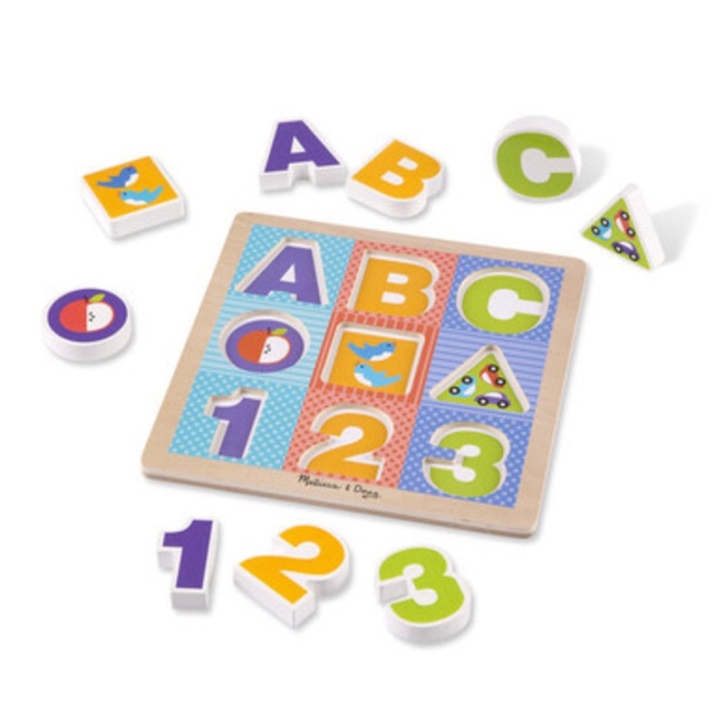 Melissa & Doug – First Play – Wooden ABC-123 Chunky Puzzle