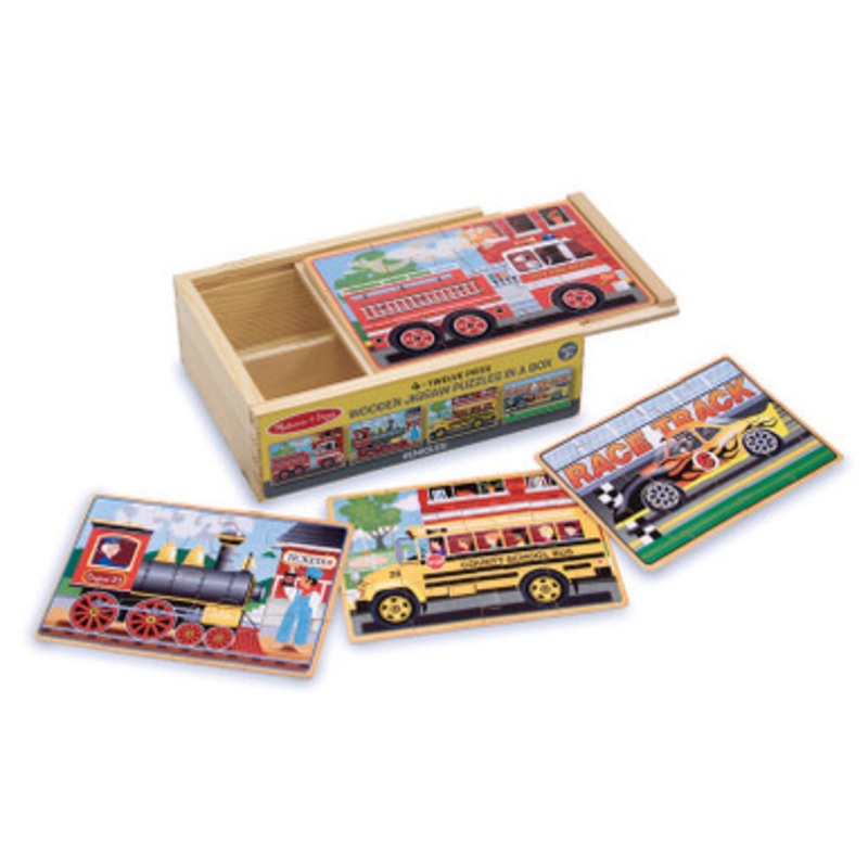 Melissa & Doug – Vehicles Puzzles In A Box