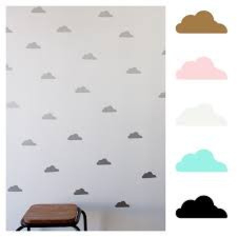 100 Percent Heart Wall Stickers Large – Clouds White