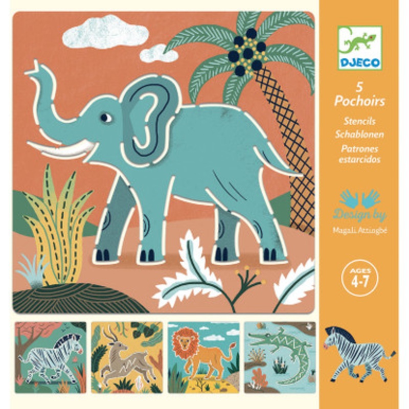 Djeco – Wild Animals Stencils