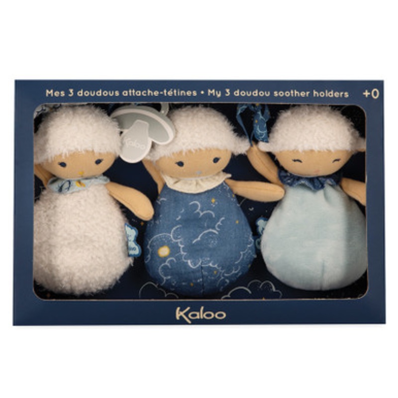 Kaloo – Sommeil 3 Sheep Doudou & Pacifier Holders