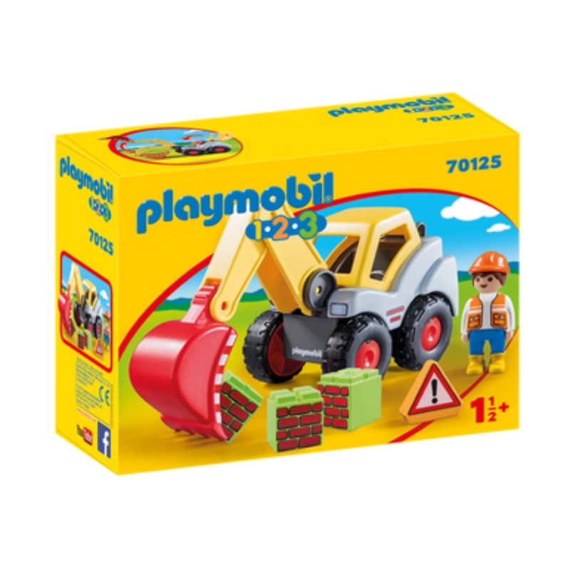 Playmobil 1.2.3 Shovel Excavator 70125