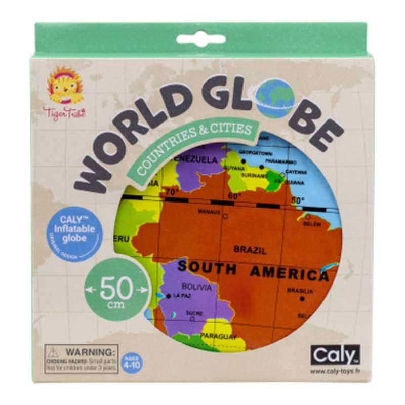 Tiger Tribe World Globe Countries & Cities – 50cm