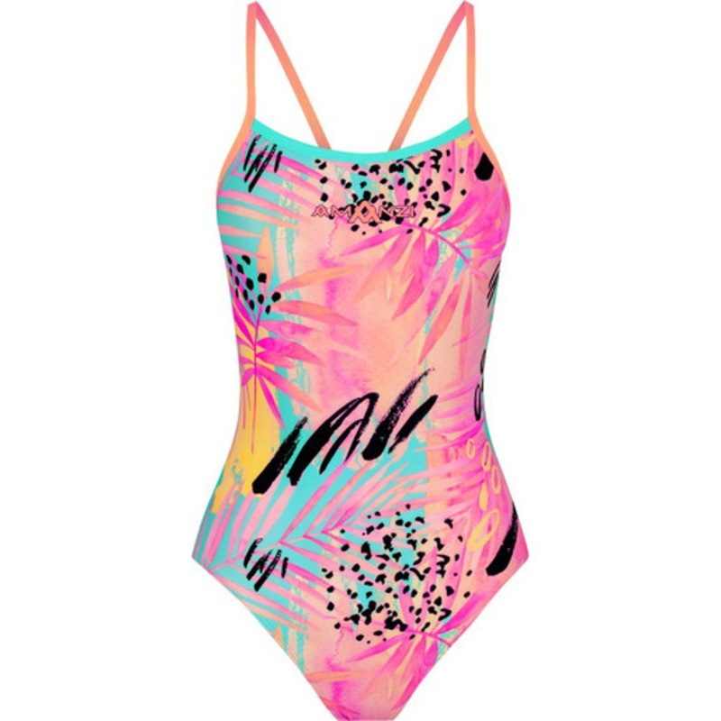 Amanzi – Girls Proback One Piece Swimmers – Peachy Palms