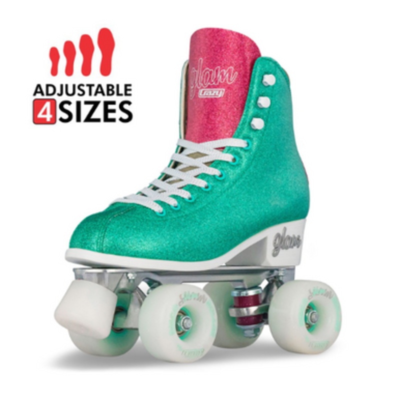 Crazy Skates – Glam Size Adjustable Roller Skates – Teal