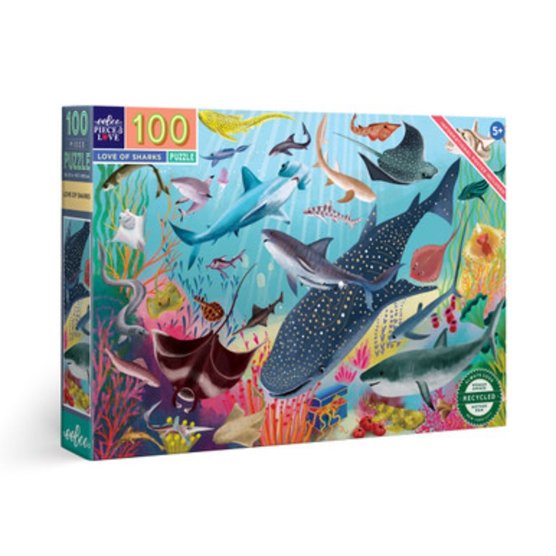 eeBoo 100pc – Love of Sharks Puzzle
