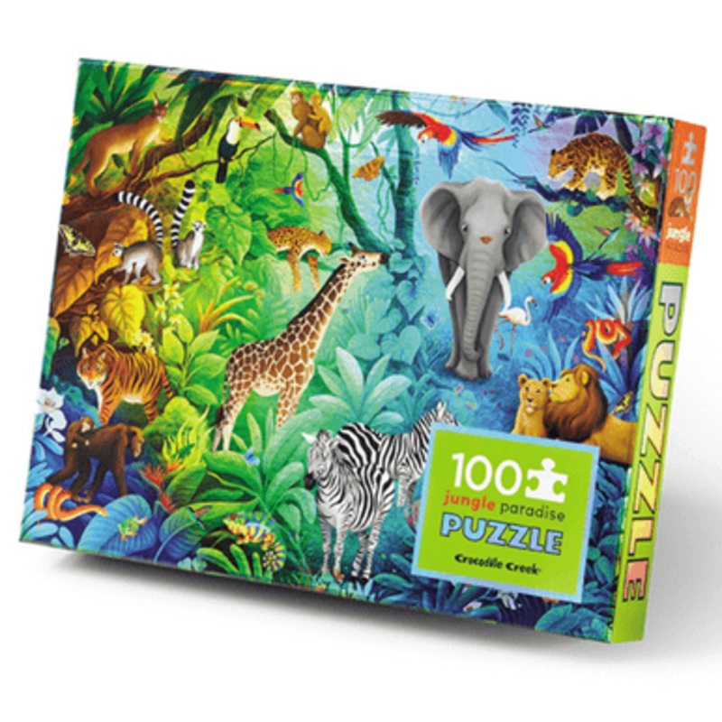 Crocodile Creek 100pc Holographic Puzzle – Jungle Paradise