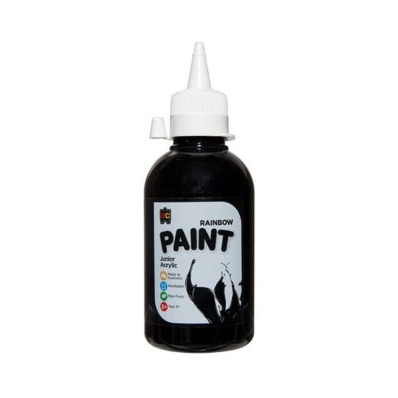 Educational Colours – Rainbow Paint 250ml Black (Junior Student Acrylic)