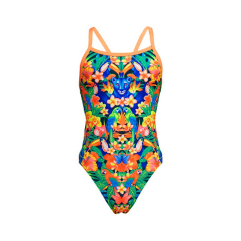 Funkita – Girls Single Strap One Piece Swimmers – Jungle Town