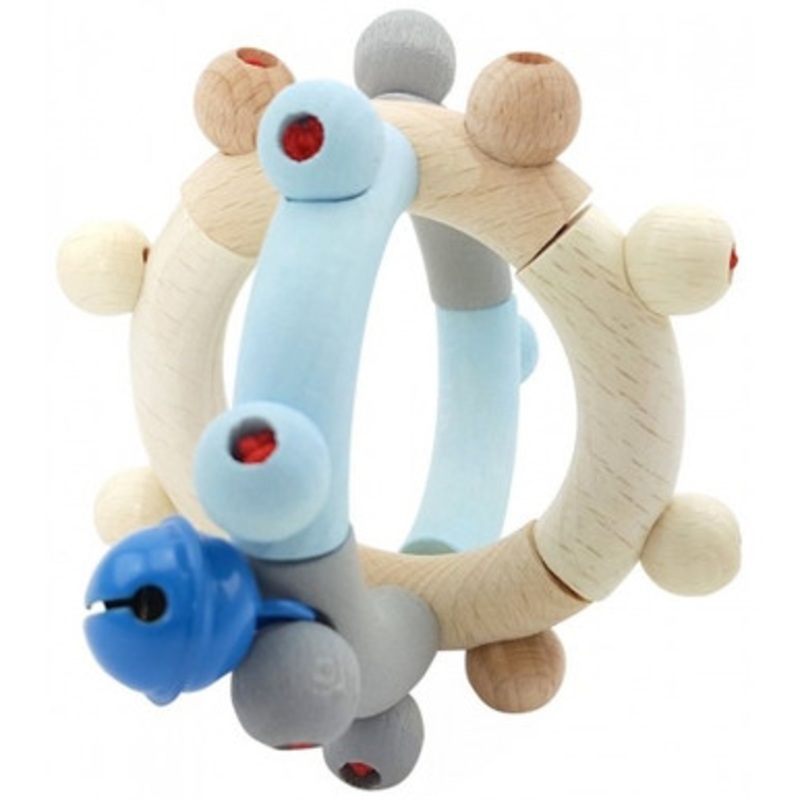 Hess-Spielzeug – Rattle Motor Ball Natural Blue