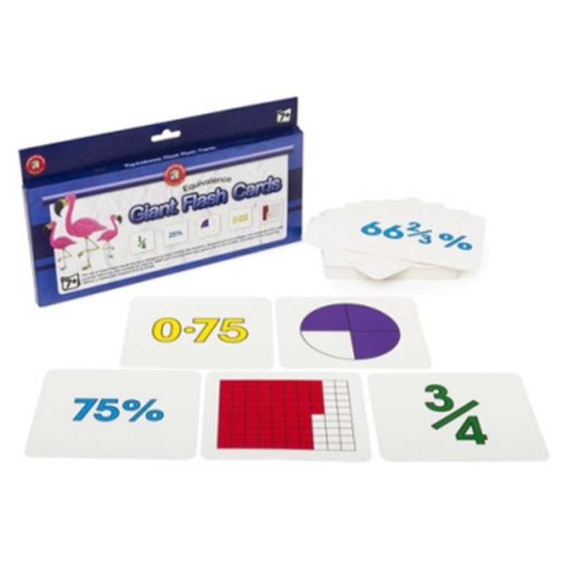 Learning Can Be Fun – Equivalence Giant Flash Cards – Fraction to Decimal to Percentage Cards