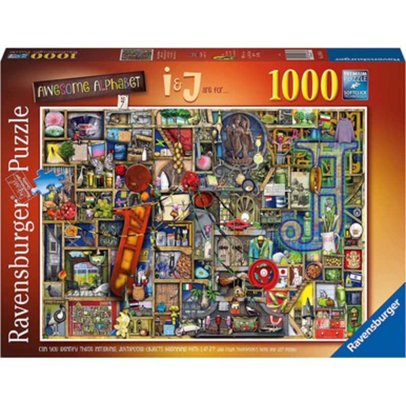 Ravensburger 1000pc – Awesome Alphabet I & J Puzzle by Colin Thompson