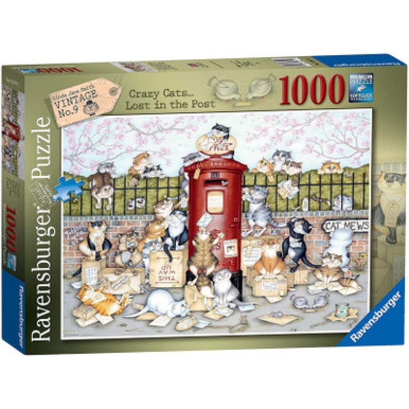 Ravensburger 1000pc – Crazy Cats, Lots in the Post Puzzle