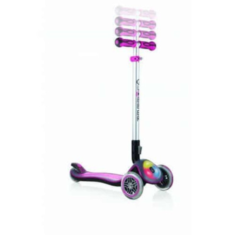 Globber Elite Lights 3 Wheel Scooter – Pink