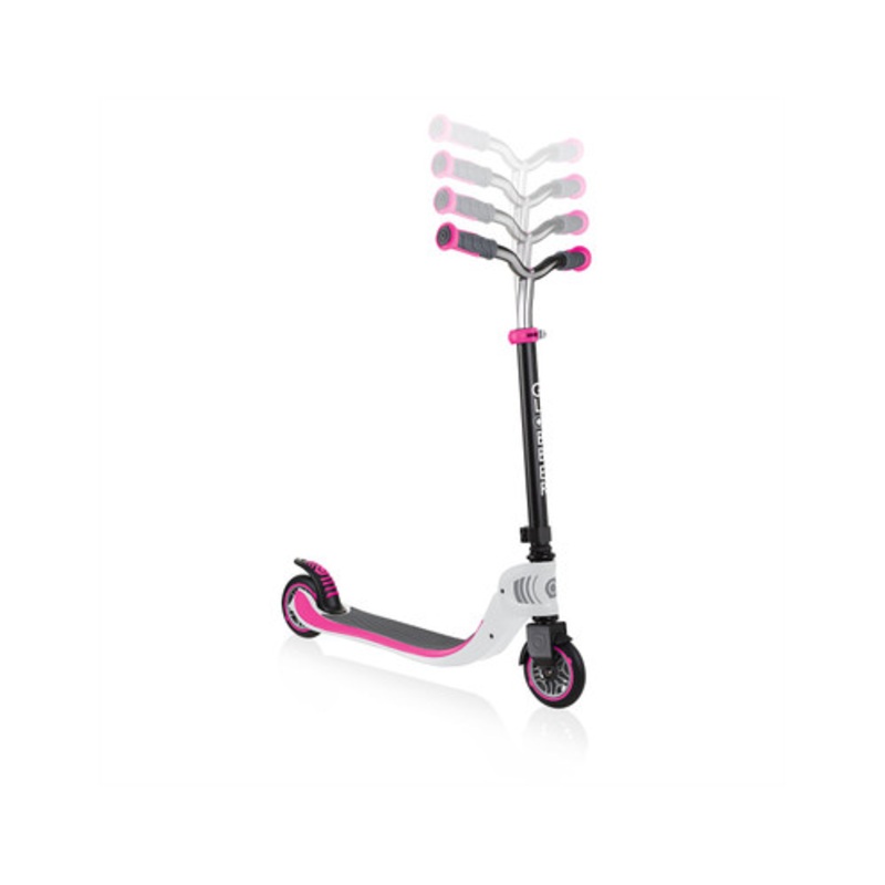 Globber FLOW 125 Foldable Scooter – White/Pink