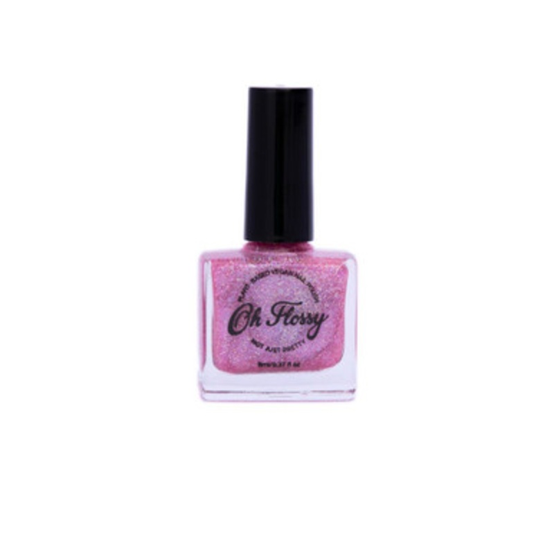 Oh Flossy Nail Polish – Joyful – Pink Glitter