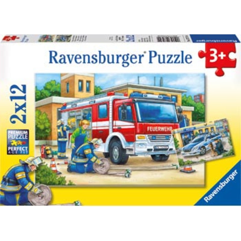 Ravensburger 2x12pc – Police and Firefighters Puzzle