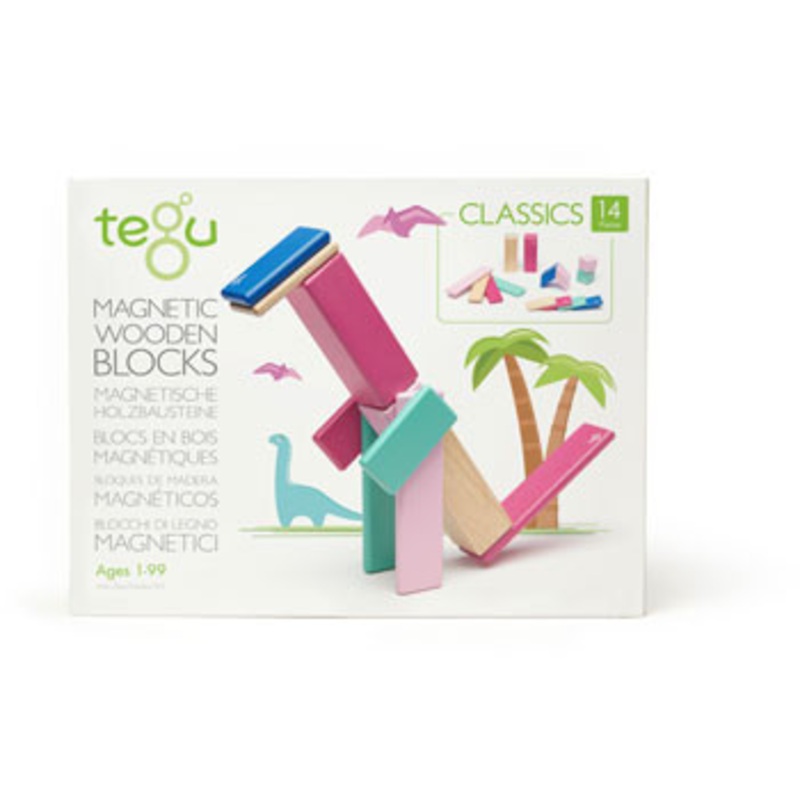 Tegu Magnetic Wooden Blocks Blossom 14 Pieces