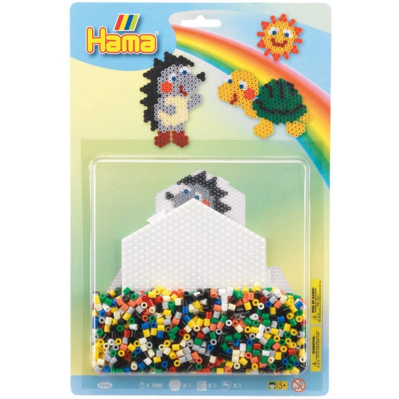 Hama Beads – Large Blister Pack – Hedgehog and Turtle – 1100 beads
